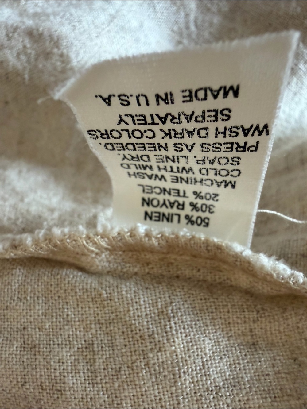 Vintage Natural Beige Linen Dress - Picture 4 of 4